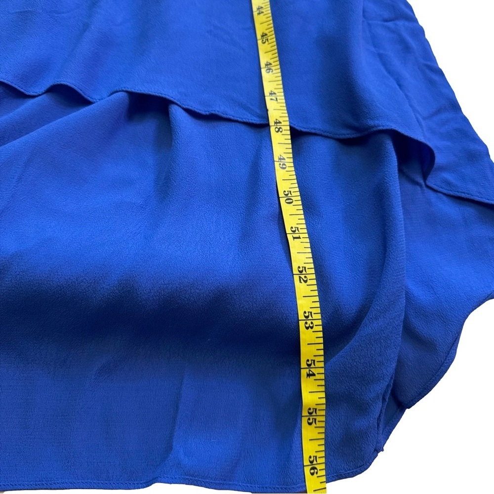 gf by geren ford Cobalt Blue Maxi Dress Size XS High Low Hem Tiered Skirt NWOT - Picture 8 of 9